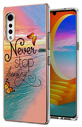 Liner Hülle für LG Velvet (4G / 5G), Bunte Muster Ultra Dünn Glänzend Weich Silikon TPU Stoßfest Handyhülle Cover Flexibel Handytasche Schutzhülle für LG Velvet (4G / 5G) - Traum Schmetterling