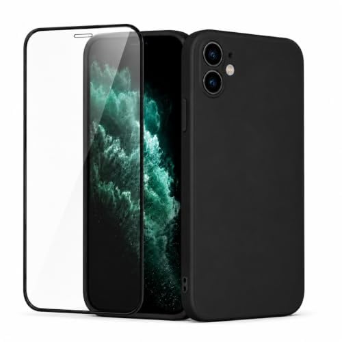 ameego Premium Liquid Silicone Case Compatible with iPhone 11, Soft Microfibre Lining, Shockproof Protective Cover, Wireless Charging Compatible (Black)