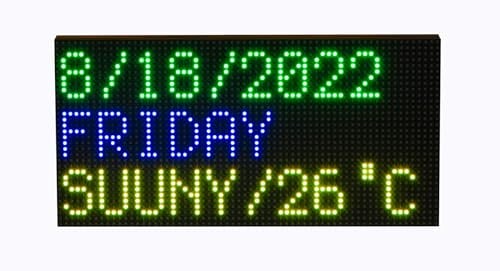 RGB Full-Color LED Matrix Panel Display for Raspberry Pi Pico ESP32 for Arduino 64×32 Pixels 2048 RGB LEDs Adjustable Brightness