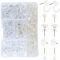 VAPKER 195Pcs Clear Push Pins Set Gold Clear Push Pins Karte Tacks Runde Pins Große Daumen Tacks Haken Pushpin Flache Blume Daumen Tacks 5 Stile für Kork Bulletin Board