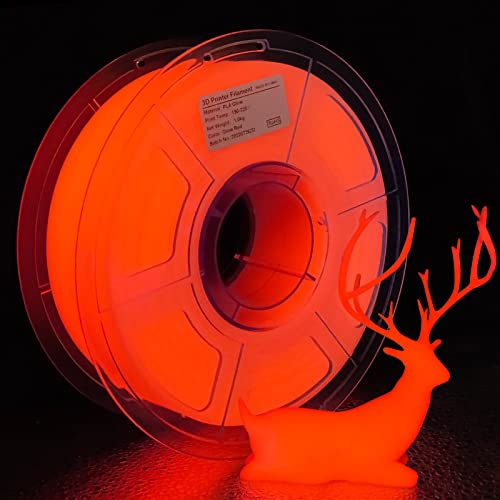 iSANMATE Glow in the Dark PLA Filament 1.75mm, Glow in the Dark Filament 1.75 PLA Rot Leuchten 3D Drucker Filament 1KG (2.2 LBS) Spule, Dimensional Accuracy +/- 0.02 mm