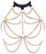PETMHS Punk Brust Harness BH Body Chain für Damen Truhe Kette Schwarz Gothic Halsband Ketten Riemchen Geschirr BHs Körperschmuck Clubwear Mode Belly Belts (Schwarzes Gold O322)