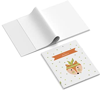 Skizzenbuch personalisiert mit Name + Titel | Kleiner Fuchs | 210 x 297 mm | Hardcover | orange | Papier 120 g/m² | Blanko Innenseiten | Malbuch | Erinnerungsbuch | Zeichnungen | Notizen