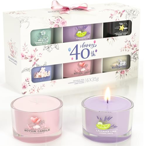 Duftkerzen Geschenke für Frauen | Duftkerzen Geschenkset for Anxiety | 6 Duftkerzen im Glas | Entspannungsgeschenke für Frauen (40 Geburtstagsgeschenk Kollektion)