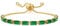 GAUEIOUR Green Women's Tennis Bracelet,Fashionable Adjustable Copper Bracelet, 18K Gold-Plated Sparkling Green Zircon Jewelry,Suitable for Women's Jewelry Gifts