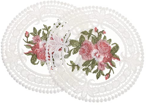 Abaodam 2pezzi Sottobicchieri Ricamati Sottobicchieri Per Accessori Romantici Per Decorazioni Compleanno e Matrimonio Lavabili e Riutilizzabili