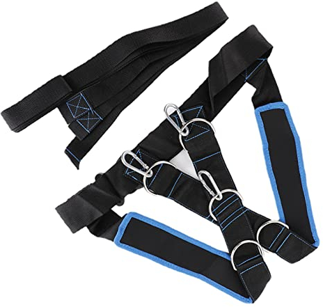 KIMISS Schlittengurt, Schlittengurte für Fitnessstudio, Nylon, Metall, Geschwindigkeit, Krafttraining, Schlitten, Schultergurt, Widerstandsband, Gürtel, Sportausrüstung
