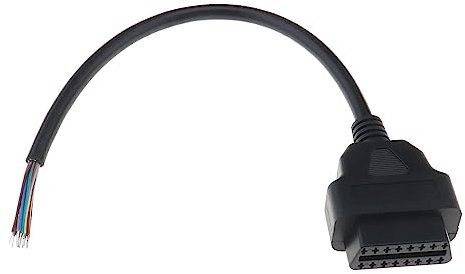 OTOTEC OBD2 Hembra 16 Pines A Extremo Cable de Enchufe Abierto Conector de 16 Pines Cable de Diagnóstico de Extensión Redondo Accesorios para Conexión Transmisión de Datos 30 Cm