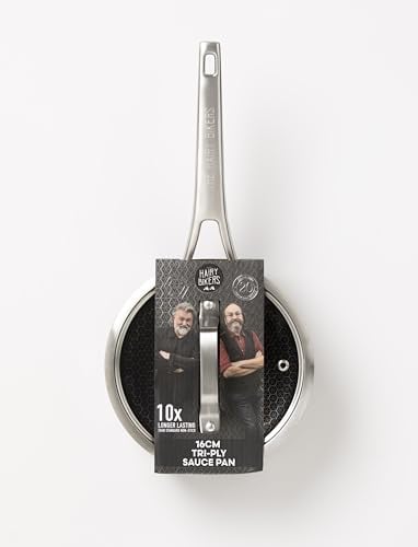 Hairy Bikers Hex Guard, 16CM Saucepan, Stainless Steel, Non-Stick, Oven Safe, Metal Tool Safe, Dishwasher Safe, PFOA Free, Suitable for All Hobs