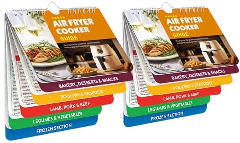 Air Fryer Magnetic Cheat Sheet Set - Air Fryer Cookbook Magnetic Cheat Sheet Set Cooking Times Chart - Books Instant Air Fryer Accessories Oven Cooking Pot Temp Guide (Air Fryer Cooker Guide - 2 Pack)