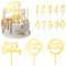 Nayyana 13-teiliges Tortenaufsatz-Set, Gold Kuchendekorationen, Acryl-Kuchenaufsatz, Gold Zahlen 0–9, Kronen-Kuchenaufsatz, Kucheneinsatz, Aufsätze für Geburtstagskuchen (gold)