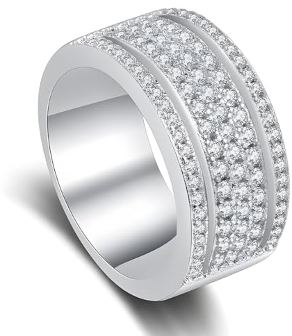 MenYiYDS 925 Voller Diamant Sterling Silber Ring Damen Männer einstellbare Ringe Zappeln Friedensringe für Spinner Ring Retro Verstellbare Bandringe
