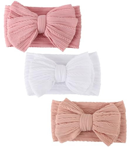 DRESHOW 3 Pièces Bébé Bandeaux Bébé Fille Bandeau Cheveux Bande de Cheveux Arc Bande de Cheveux Bandeaux Accessoires Bébé Fille Child Turban Bandeau