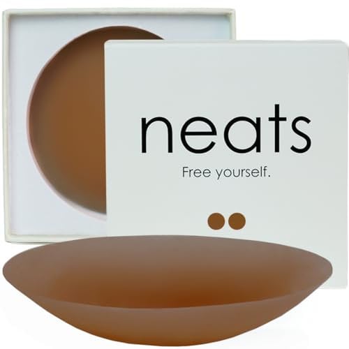 NEATS Nippelpads, hypoallergenem Silikon Brustwarzenabdeckungen für Frauen, Damen Nipple Cover mit Brustwarzenschutz, wiederverwendbar, Selbstklebende Nippelabdeckung Silikon-Pasties (Mocha, 10cm)