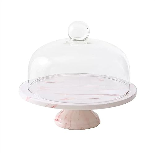 Alzata per torte Vassoio alto per torte Pane Dessert Espositore per torte Espositore per pane Dim Sum con coperchio in vetro Piatto per torta Caramelle Cupcake Dessert Espositori (