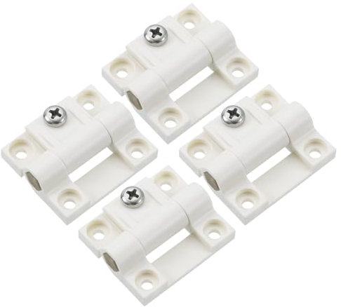 QUARKZMAN 4pz Cerniera a Coppia Regolabile, 43x36mm Fori Svasati in Plastica Cerniere Controllo Posizione Regolabili per Mobili da Cucina, Bianco