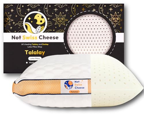 Not Swiss Cheese Talalay Natürliches Premium-Latex-Kissen mit abnehmbarem Polyester-Bezug – Höchster Komfort, weiche Schaumstoffkissen für Seitenschläfer und Rückenschläfer