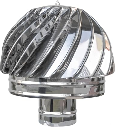 Schornsteinaufsatz Kaminaufsatz Schornsteinabdeckung Drehbar Edelstahl Kaminhaube Schornsteinhaube (100mm)