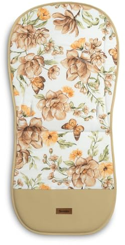 SENSILLO - Sitzauflage für Buggy Kinderwagen - Einlage aus Baumwolle & Samt, Universale Größe - Zweiseitige Einlage mit wasserdichter Fußstütze - für Sommer und Winter - 80 x 40 cm - Beige Platz