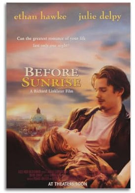 WEHWEGB Poster mit Aufschrift Before Sunrise, Vintage-Poster, dekoratives Gemälde für Schlafzimmer, Wohnzimmer, ästhetisches, elegantes Poster, 20 x 30 cm, ungerahmter Stil