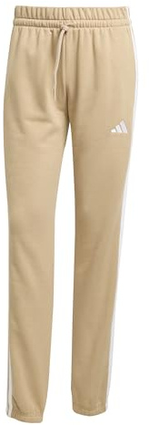 adidas Damen Essentials 3-Stripes French Terry Cuffed Pants, warm Sandstone/White, XL