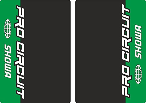 Upper Fork Decal Stickers Graphic Set Compatible with PRO Circuit SHOWA Suspension - Fit All Dirt Bikes - Adhesive Vinyl Green (Glossy)