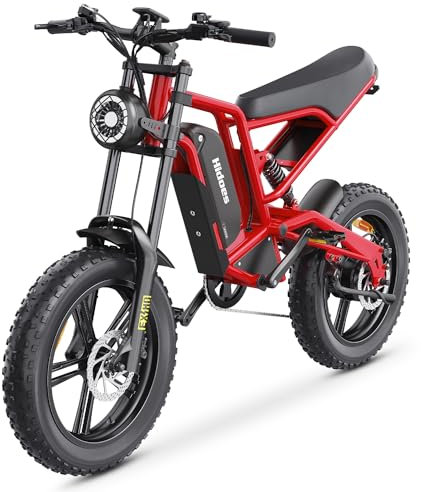 HIDOES B6 Electric Bike for Adults, 20 Inch E Dirt Bike with 48V 15.6Ah Removable Battery, Adjustable Shock Fork 4.0 Fat Tire Electric Bike, Electric Mountain Bike for Off-Road and Urban Commuting