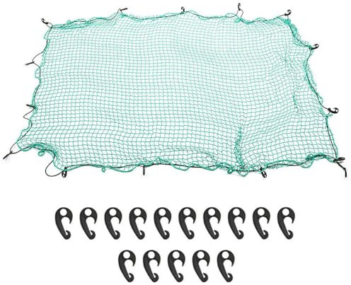 NICTSEPO Cargo Net for Pickup Truck Bed with 15 PCS Hook 2m x 3m/6.5ft x 10ft Heavy Duty Luggage Bungee Net for Car Boat SUV Van Trailer Snowmobile Secure Loads