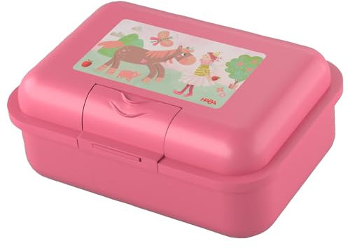 HABA Brotdose Prinzessin & Pferd (Rosa) mit Trennfach – Robuste Snackbox für Kinder, spülmaschinengeeignet, ideal für Schule, Kita & Reise – 2012442004