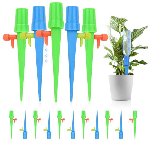 Automatisch Bewässerung Set, 16PCS Pflanzen Bewässerungssystem mit Einstellbar mit Langsam Entriegelbarem Steuerventil，Einstellbar Bewässerungssystem für Garten Balkon，für Topfpflanzen und Urlaub