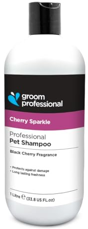 GROOM PROFESSIONAL Cherry Sparkle Hundeshampoo (1 L) – 10:1 Konzentrat mit Kirsch-Extrakt, Tiefenreinigend und Pflegend, Spendet Glanz, Fruchtiger Duft