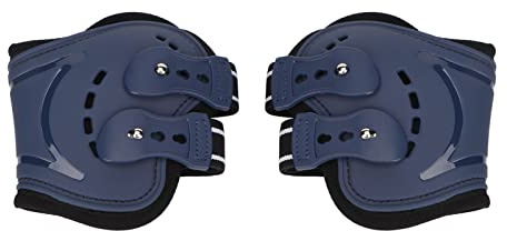 Pferde Hinterbein Gamaschen, Atmungsaktiv, Verstellbar, Stoßdämpfend, Rutschfest, Für Springen und Training - Leichtes Neopren Material, Sichere Passform, Komfortabel für Pferde (L (71 x 50 cm/28 x