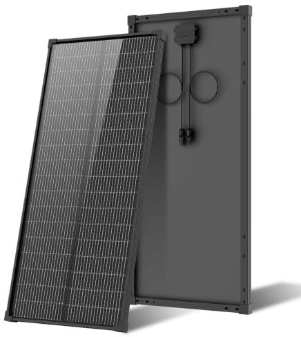 Panneau solaire 100 W, type N 12 V 18BB 25 % haute efficacité A+ cellule monocristalline étanche IP68 pour camping-car, bateau, remorque, camping-car, ferme et autres systèmes hors réseau (noir, 100 W