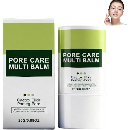 Pore Relief Multi Balm Stick – Instant Cooling Pore Tightening, Minimizes Enlarged Pores, Soothes Hydrates with Cactus Extract, Smoothing Face Nose Care Stick, Travel Size (1pcs)