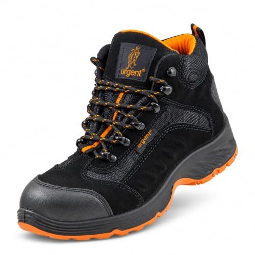 Urgent Arbeitsschuhe Sicherheitsschuhe, Business, Industrie, Baugewerbe, Produktions und Industriebedarf Arbeitsstiefel 103 SB (Schwarz Orange, 45, EU Schuhgrößensystem, Erwachsene, Numerisch, M, 45)