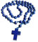 Rosenkranz Lapislazuli Edelstein 59 Kugeln mit Kreuz