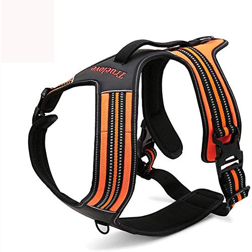 Truelove TLH5551 verhindert Zerren Hundegeschirr mit Griff Weich Gepolstert Pet Hundegeschirr Weste, reflektierendes Material(S, Orange)