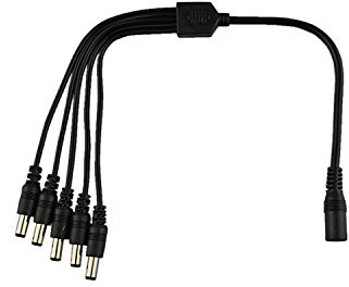 DC Hohlstecker Verteilerkabel 1x 5,5x2,1 Buchse auf 5X 5,5x2,1 Stecker Netzteil
