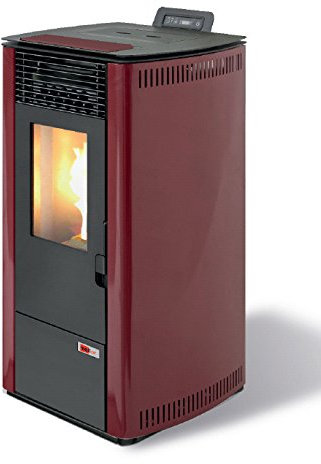 Stufa a Pellet Maxlor Bordeaux - Rosso - Pellet - Alta efficienza - Montaggio indipendente