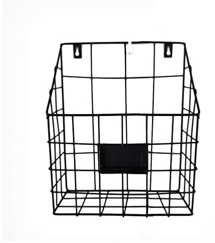 Exceart Zeitschriftensammler aus Metall, Wandmontage, Vintage-Drahtkorb, Wand-Organizer, Zeitschriftenständer, Schwarz