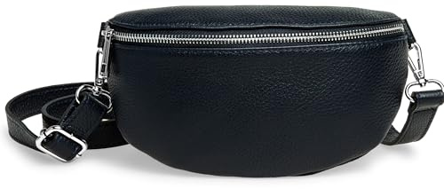 Caspar Große Leder Bauchtasche Cross Body Damen Gürteltasche mit verstellbarem Gurt - CLASSIC LINE - Modell No.798 - Made in Italy