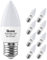 QNINE 8-Pack Cool White E27 Screw Bulb, 6W (60W Equivalent), 540lm, LED Candle Bulbs, 5000K, Non-Dimmable