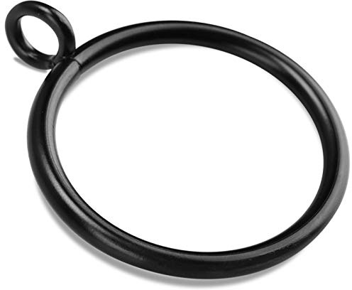 40 PCS Black Curtain Rings, Curtains Ring with Eyelet Apply for Up to 1 1/4-inch Curtain Rod (1.5 Inch Drapery Rings)