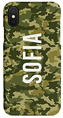 Tirita Personalised Custom Initials Hard Phone Case/Cover compatible with iPhone Xr Camouflage Camo Pattern [08 - Multicam Green]