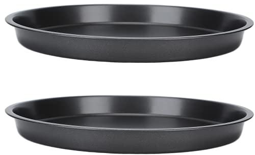 Bandeja Para Hornear Pizza De 2 Piezas, Plato Para Pizza De Aluminio Antiadherente, Bandeja Para Hornear Redonda De 6/9/10/12 Pulgadas, Para Hacer Pizza, Bandeja Para Hornear En Horno(12 pulgadas)