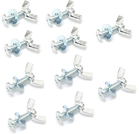 Pro Bamboo Kitchen 10Sets Screw Bolts with Wing Nut Zinc Plated Carbon Steel Mounting Hardware Fitting Fastenings:1/4-20 Hand Tighten Wing Nuts,1/4-20x1 Phillips Head Screw Bolt with Washers
