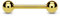 Paula & Fritz® Hantel-Stab UNIVERSAL Straight Barbell Edelstahl Gold 1,6-mm Stab 32-mm Lang 5-mm Kugel Zungen-Piercing Industrial Ohr Zungen-Piercing