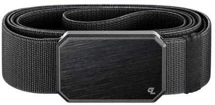 Groove Life Groove Belt Black/Black - Men's Stretch Nylon Belt with Magnetic Aluminum Buckle, Lifetime Coverage - Medium (33-36)