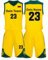 Benutzerdefiniert Basketball Trikot Kinder Herren Set mit Namen Nummer Team Logo 2-Piece Basketball Jersey Shirt & Short Gelb