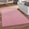 Paco Home Teppich Wohnzimmer Schlafzimmer Boho Style Flachgewebe Modern Baumwolle Mit Fransen Handgearbeitet Einfarbig, Grösse:80x150 cm, Farbe:Rosa